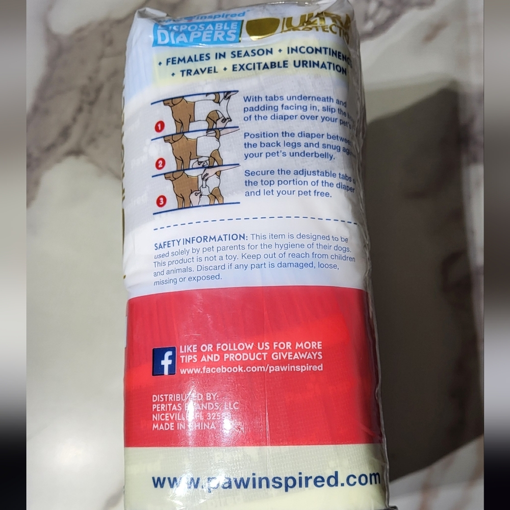 Paw Inspired NIP Super Absorbent 32 Count Female Dog Disposable Diapers Sz Small - Picture 8 of 9